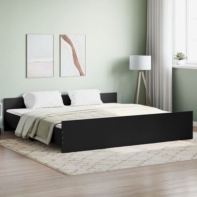 vidaXL Bed Frame without Mattress Black 200x200 cm