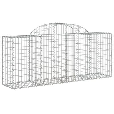 vidaXL Arched Gabion Baskets 11 pcs 200x50x80/100 cm Galvanised Iron