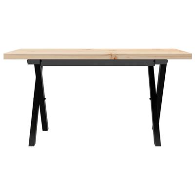 vidaXL Coffee Table X-Frame 80x50x40.5 cm Solid Wood Pine and Cast Iron