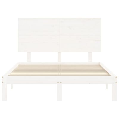 vidaXL Bed Frame without Mattress White 140x190 cm Solid Wood Pine