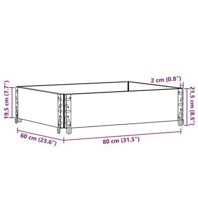 vidaXL Pallet Collar Black 80x60 cm Solid Wood Pine