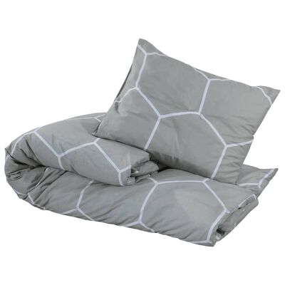 vidaXL Duvet Cover Set Grey 200x200 cm Cotton