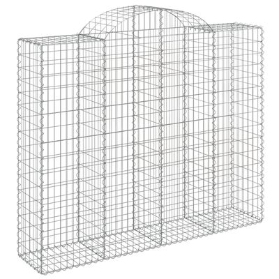 vidaXL Arched Gabion Baskets 8 pcs 200x50x160/180 cm Galvanised Iron