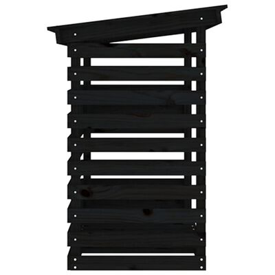 vidaXL Firewood Rack Black 108x73x108 cm Solid Wood Pine