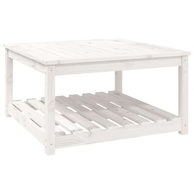 vidaXL Garden Table White 82.5x82.5x45 cm Solid Wood Pine