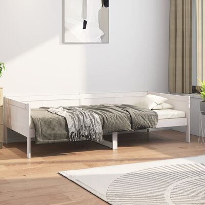 vidaXL Day Bed without Mattress White Solid Wood Pine 90x190 cm Single