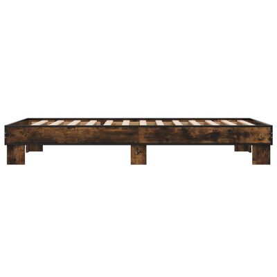 vidaXL Bed Frame without Mattress Smoked Oak 100x200 cm