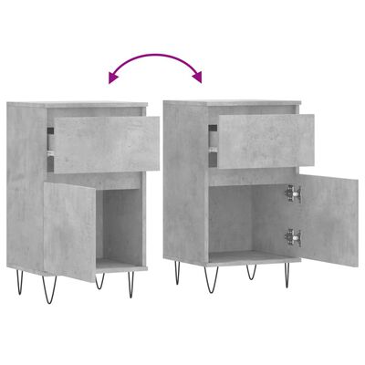 vidaXL Sideboards 2 pcs Concrete Grey 40x35x70 cm Engineered Wood