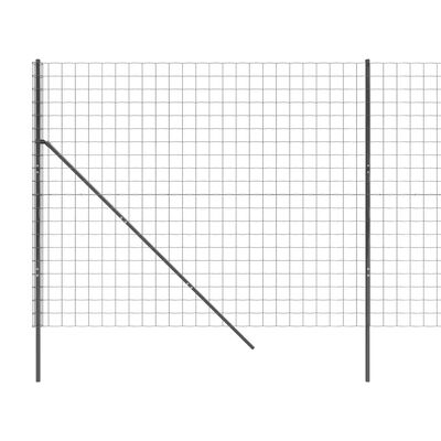 vidaXL Wire Mesh Fence Anthracite 1.6x10 m Galvanised Steel