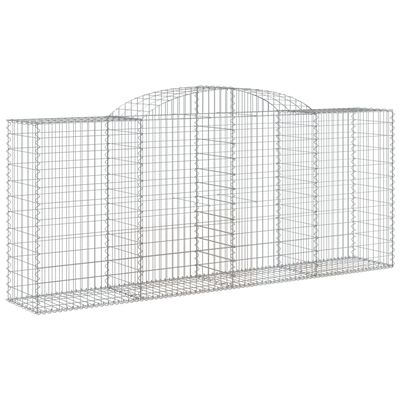 vidaXL Arched Gabion Baskets 10 pcs 300x50x120/140 cm Galvanised Iron