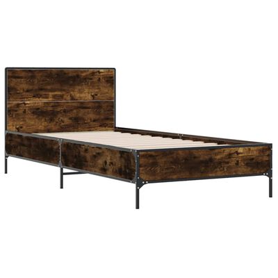 vidaXL Bed Frame without Mattress Smoked Oak 90x190 cm Single