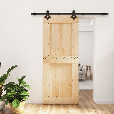 vidaXL Sliding Door with Hardware Set 85x210 cm Solid Wood Pine