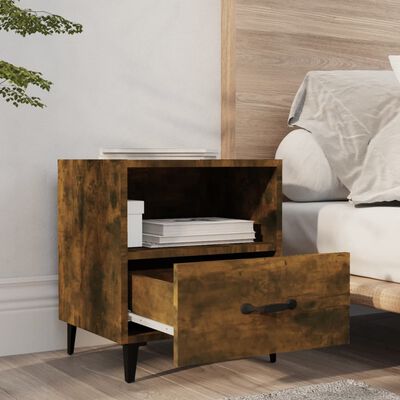 vidaXL Bedside Cabinet Smoked Oak Engineered Wood