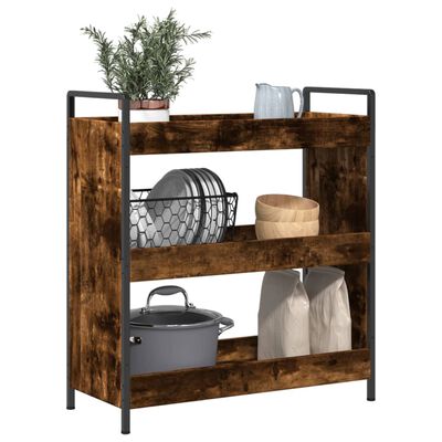 vidaXL Kitchen Trolley Smoked Oak 70x30x82 cm Engineered Wood