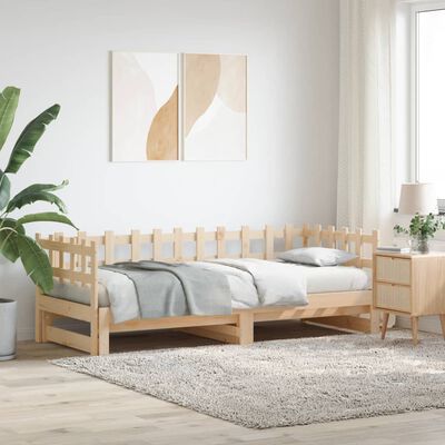 vidaXL Pull-out Day Bed without Mattress 2x(90x190) cm Solid Wood