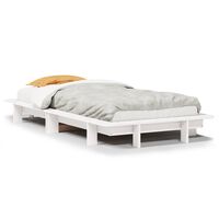 vidaXL Bed Frame without Mattress White 75x190 cm Small Single Solid Wood Pine