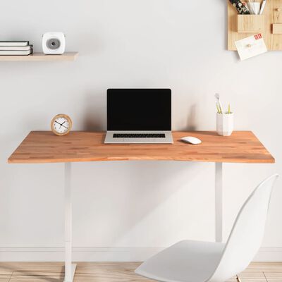 vidaXL Desk Top 110x(55-60)x1.5 cm Solid Wood Beech