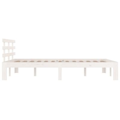 vidaXL Bed Frame without Mattress White Solid Wood 200x200 cm