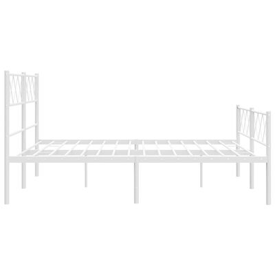 vidaXL Metal Bed Frame without Mattress with Footboard White 160x200 cm