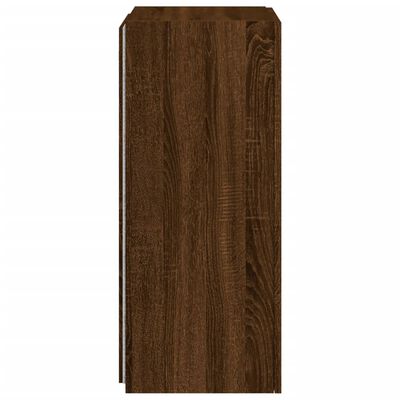 vidaXL TV Wall Cabinet with LED Lights Brown Oak 40.5x35x80 cm