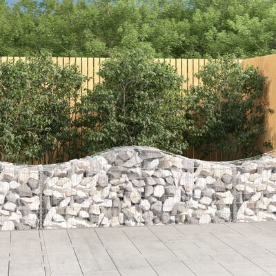 vidaXL Arched Gabion Baskets 9 pcs 200x50x60/80 cm Galvanised Iron