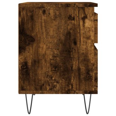 vidaXL Bedside Cabinet Smoked Oak 40x35x50 cm Engineered Wood