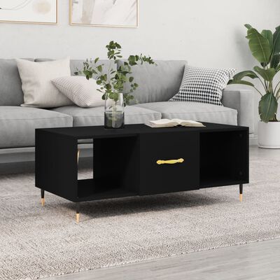 vidaXL Coffee Table Black 102x50x40 cm Engineered Wood