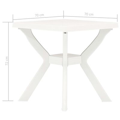 vidaXL Bistro Table White 70x70x72 cm Plastic