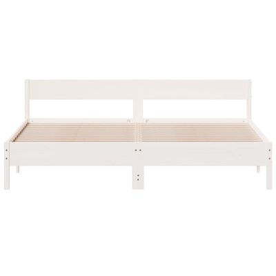 vidaXL Bed Frame without Mattress White 180x200 cm Super King Solid Wood Pine