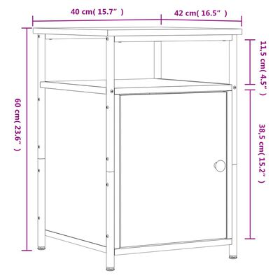 vidaXL Bedside Cabinets 2 pcs Black 40x42x60 cm Engineered Wood