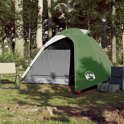 vidaXL Camping Tent Dome 3-Person Green Waterproof