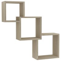 vidaXL Cube Wall Shelf Sonoma Oak 68x15x68 cm Engineered Wood