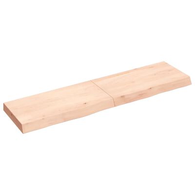 vidaXL Wall Shelf 120x30x(2-6) cm Untreated Solid Wood Oak