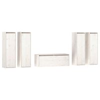 vidaXL TV Cabinets 5 pcs White Solid Wood Pine