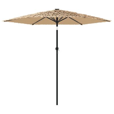 vidaXL Garden Parasol with Steel Pole Brown 223x223x213 cm