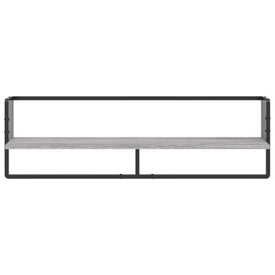 vidaXL Wall Shelf with Bar Grey Sonoma 100x25x30 cm