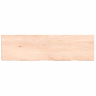 vidaXL Table Top 140x40x(2-4) cm Untreated Solid Wood Oak