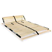 vidaXL Slatted Bed Base without Mattress with 28 Slats 7 Zones 140x200 cm