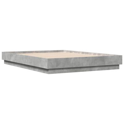 vidaXL Bed Frame without Mattress Concrete Grey 140x190 cm