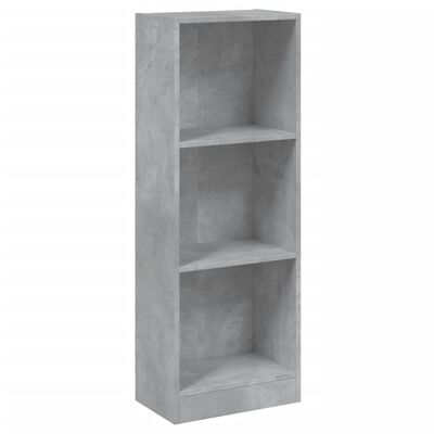 vidaXL 3-Tier Book Cabinet Concrete Grey 40x24x109 cm Engineered Wood