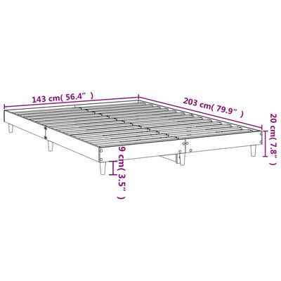 vidaXL Bed Frame without Mattress White 140x200 cm Engineered Wood