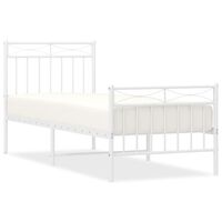 vidaXL Metal Bed Frame without Mattress with Footboard White 80x200 cm