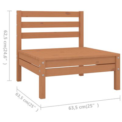 vidaXL 7 Piece Garden Lounge Set Solid Pinewood Honey Brown