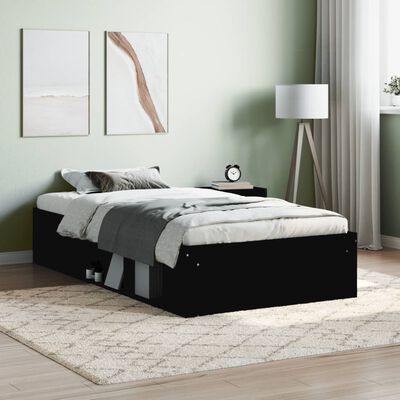 vidaXL Bed Frame without Mattress Black 100x200 cm