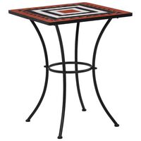 vidaXL Mosaic Bistro Table Terracotta and White 60 cm Ceramic