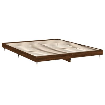 vidaXL Bed Frame without Mattress Brown Oak 140x200 cm Engineered Wood