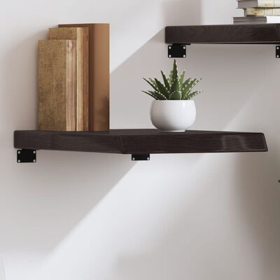 vidaXL Wall Shelf Dark Brown 40x50x(2-6) cm Treated Solid Wood Oak