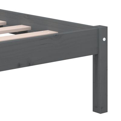 vidaXL Bed Frame without Mattress Grey Solid Wood 120x200 cm (810014+814186)