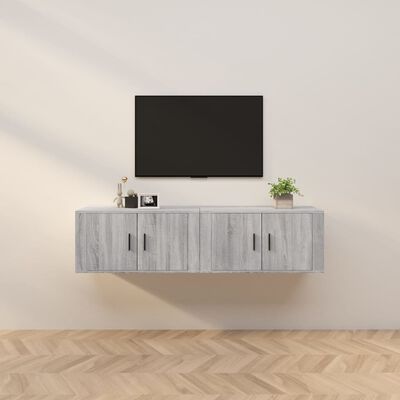 vidaXL Wall-mounted TV Cabinets 2 pcs Grey Sonoma 80x34.5x40 cm