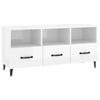 vidaXL TV Cabinet High Gloss White 102x35x50 cm Engineered Wood